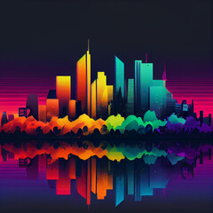 Poster - city skyline at night