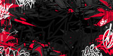 Fototapeta Młodzieżowe - Dark Black Abstract Flat Urban Street Art Graffiti Style Vector Illustration Template Background Art