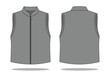 Blank Gray Vest Template On White Background.Front And Back View, Vector File