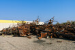 junkyard of iron and metal scraps in a dump in Quebec, Canada