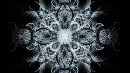 Poster - Ornamental mandala on black background. Loop Animation