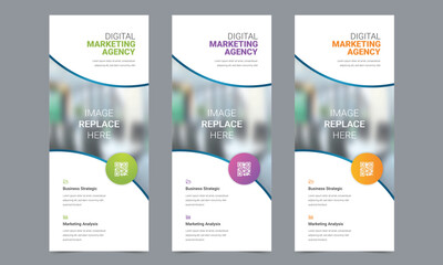 Wall Mural - Roll up banner vector template