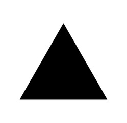 Wall Mural - vector isolated one single equilateral triangle colorless black and white outline silhouette shadow 