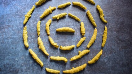 Wall Mural - Raw whole dried Turmeric root