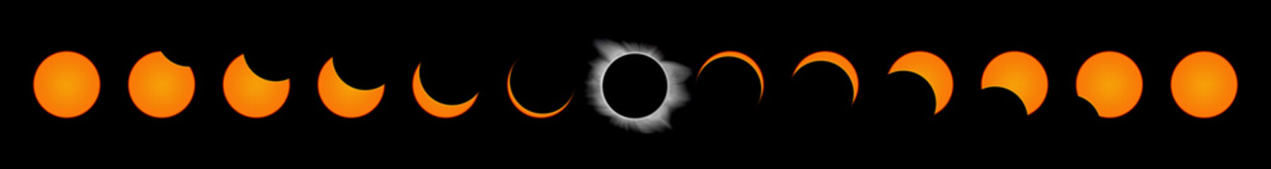 Wall Mural - 13 phases of a solar eclipse