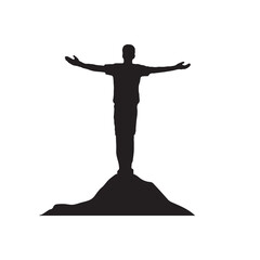 praying man vector silhouette