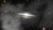 The Sombrero Galaxy In Deep Outer Space. Elements Of This Video Furnished By NASA.