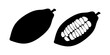 Silhouette of cocoa beans.