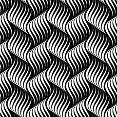 Wall Mural - Vector seamless texture. Modern geometric background with wavy lines.