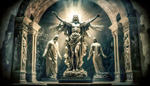 Jesus Auferstehung Von Den Toten Ostern Abstrakte Surreale Illustration Grafik Geneerative AI Digital Art Hintergrund Cover