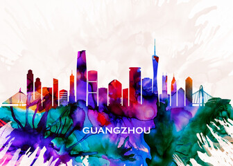 Fototapete - Guangzhou Skyline
