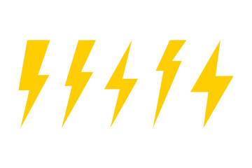 Wall Mural - Set lightning icons. Lightning bolt vector