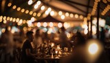 Fototapeta Sport - Blur image of night festival in a restaurant and The atmosphere is happy generative ai