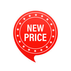 Poster - New Price Shopping Vector Sticker. Speech bubble sign. Vector illustrator