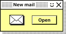 New Mail Window. Vintage Hipster Style Interface