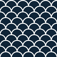 Poster - Classic fabric seamless pattern. Scale geometric seamless pattern.