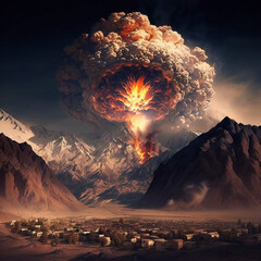 Wall Mural - giant mountain explosion