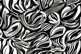 Fototapeta  - black and white seamless pattern - Generate AI