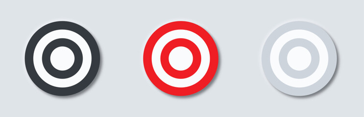 Poster - Darts button in neumorphism style. Vector illustration