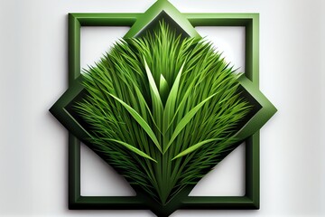 Wall Mural - green grass symbol. Generative AI