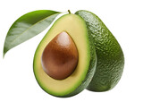 Delicious avocado cut out. Based on Generative AI