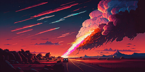 Canvas Print - fire in the sky