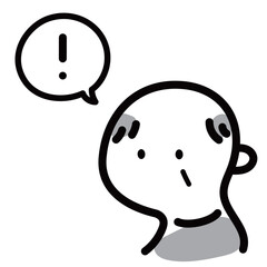 Naklejka na meble シンプルでかわいい人物アイコン　ビックリマーク　おじいちゃん