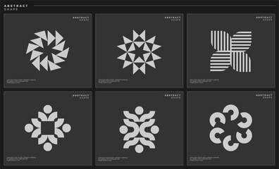 Wall Mural - Collection of simple basic shapes abstract logo vector