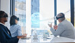 © Coral N/peopleimages.com - Virtual reality, vr earth hologram or business meeting collaboration, augmented reality or ai software. Digital transformation, future metaverse or diversity team planning global networking strategy
