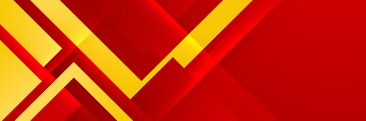 Wall Mural - Modern Red and yellow abstract geometric design banner