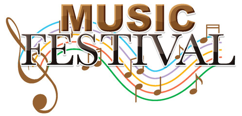 Wall Mural - music festival text for banner or poster design