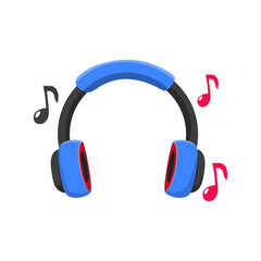 Wall Mural - headphone vector illustration in cartoon style isolated on white background