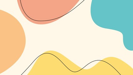 Abstract background animation. Hand drawn various doodle shapes and objects in motion
