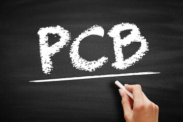 Poster - pcb printed circuit board - laminated sandwich structure of conductive and insulating layers, acrony