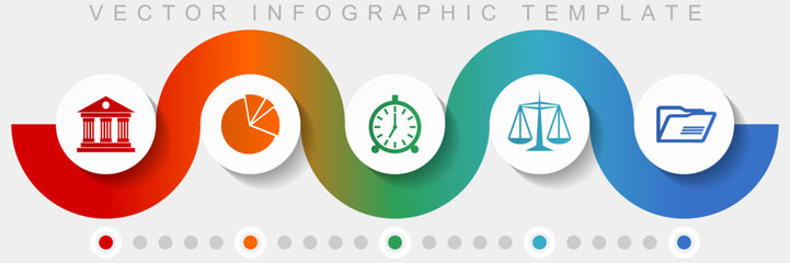 Canvas Print - Education infographic vector template with icon set, miscellaneous icons such as architecture, graph, clock, scales and folder for webdesign and mobile applications