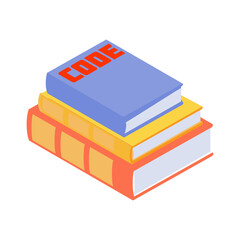 Sticker - Isometric Programmers Books Composition