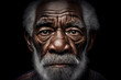 Portrait of an old black man with wrinkles and beard, looking serious into the camera, illustration, Generative Ai