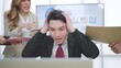 © M Stocker - Young asian businessman working feels furious stressed, having problems at work and angry upset