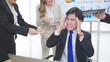 © M Stocker - Young asian businessman working feels furious stressed, having problems at work and angry upset