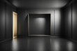 © premyuda - Abstract Luxury black gradient wall and empty studio room background Generative AI