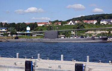 Sticker - U-Boot im Hafen von Sassnitz