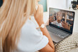 © Courtney/peopleimages.com - Laptop, video call and mental health with virtual counselling consultation, doctor and patient with communication Psychologist, depression and women talk about trauma and anxiety, support and trust