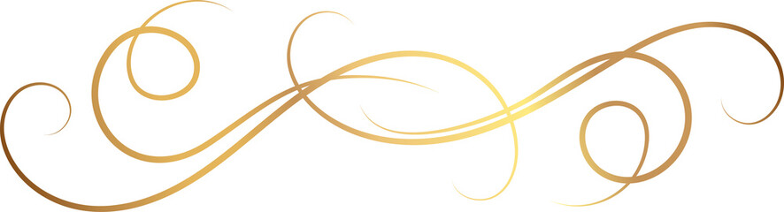 Golden delicate art deco ornament