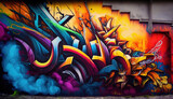 Fototapeta Fototapety dla młodzieży do pokoju - Street art graffiti on the wall. AI