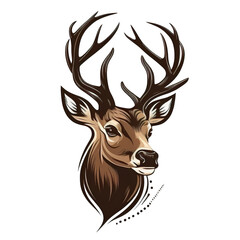 a flat buck head logo illustration in 2d