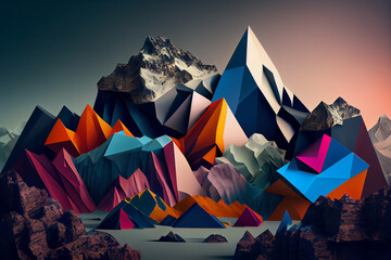 Poster - Beautiful abstract landscape rock concept, contemporary and mood social background	