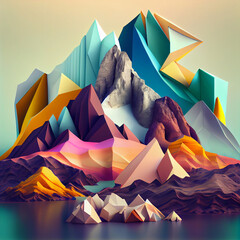 Poster - Beautiful abstract landscape rock concept, contemporary and mood social background	