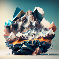 Poster - Beautiful abstract landscape rock concept, contemporary and mood social background	