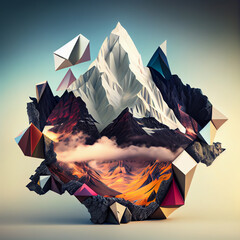 Poster - Beautiful abstract landscape rock concept, contemporary and mood social background	