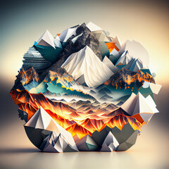 Poster - Beautiful abstract landscape rock concept, contemporary and mood social background	